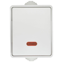 Выключатель проходной 1-кл. ОП Форс IP54 ВС20-1-1-ФБ с индикацией бел. IEK EVS11-K01-10-54-DC ТехноИмпульс