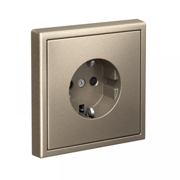 Розетка ArtGallery 16А с заземл. со шторками быстрозажим. клем. механизм шампань SE GAL000545S ТехноИмпульс