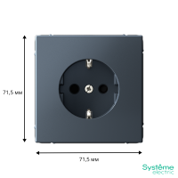 Розетка ArtGallery 16А с заземл. со шторками быстрозажим. клем. механизм грифель SE GAL000745S ТехноИмпульс