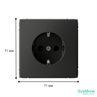 Розетка ArtGallery 16А с заземл. со шторками быстрозажим. клем. механизм базальт SE GAL001445S ТехноИмпульс