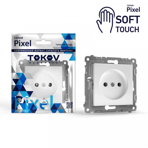 Розетка 1-м СП Pixel 16А IP20 без заземл. защ. шторки механизм айс TOKOV ELECTRIC TKE-PX-R1SF-C34 ТехноИмпульс
