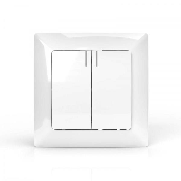 Выключатель 2-кл. СП AVA 10А IP20 с индикатором в сборе бел. TOKOV LIGHT TKL-AV-V2IF-C01 ТехноИмпульс