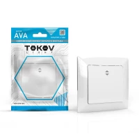 Переключатель проходной 1-кл. СП AVA 10А IP20 в сборе бел. TOKOV LIGHTTKL-AV-P1F-C01 ТехноИмпульс