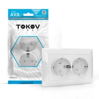 Розетка 2-м СП AVA 16А IP20 с заземл. защ. шторки в сборе бел. TOKOV LIGHT TKL-AV-R2FZSF-C01 ТехноИмпульс