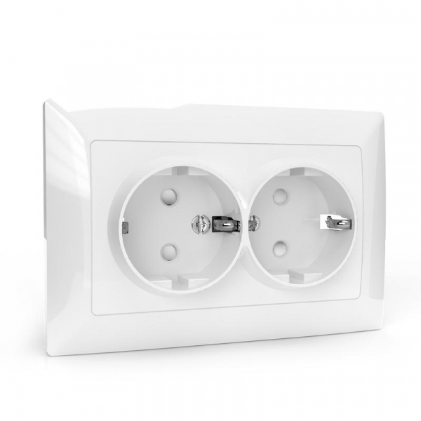 Розетка 2-м СП AVA 16А IP20 с заземл. защ. шторки в сборе бел. TOKOV LIGHT TKL-AV-R2FZSF-C01 ТехноИмпульс