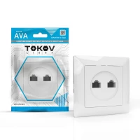 Розетка компьютерная 2-м СП AVA в сборе бел. TOKOV LIGHT TKL-AV-RC2-C01 ТехноИмпульс