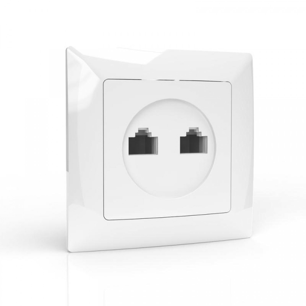 Розетка компьютерная 2-м СП AVA в сборе бел. TOKOV LIGHT TKL-AV-RC2-C01 ТехноИмпульс