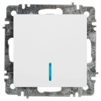 Выключатель 1-кл. СП Accent 6-102-01 10А IP20 250В с подсветкой AL/CU бел. Intro Б0063445 ТехноИмпульс