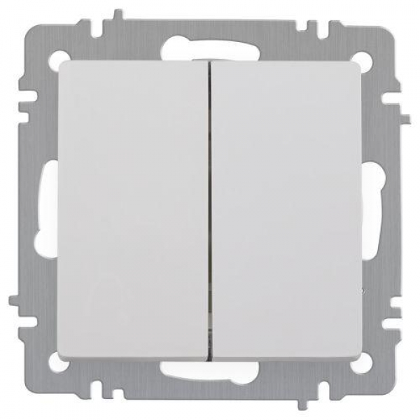 Выключатель 2-кл. СП Accent 6-104-01 10А IP20 250В AL/CU бел. Intro Б0063452 ТехноИмпульс