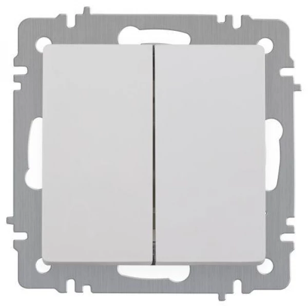 Выключатель 2-кл. СП Accent 6-104-01 10А IP20 250В AL/CU бел. Intro Б0063452 ТехноИмпульс