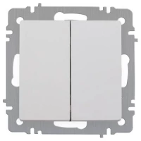 Выключатель 2-кл. СП Accent 6-104-01 10А IP20 250В AL/CU бел. Intro Б0063452 ТехноИмпульс