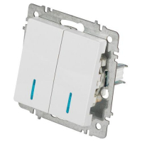 Выключатель 2-кл. СП Accent 6-105-01 10А IP20 250В с подсветкой AL/CU бел. Intro Б0063505 ТехноИмпульс