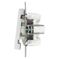 Выключатель 2-кл. СП Accent 6-105-01 10А IP20 250В с подсветкой AL/CU бел. Intro Б0063505 ТехноИмпульс