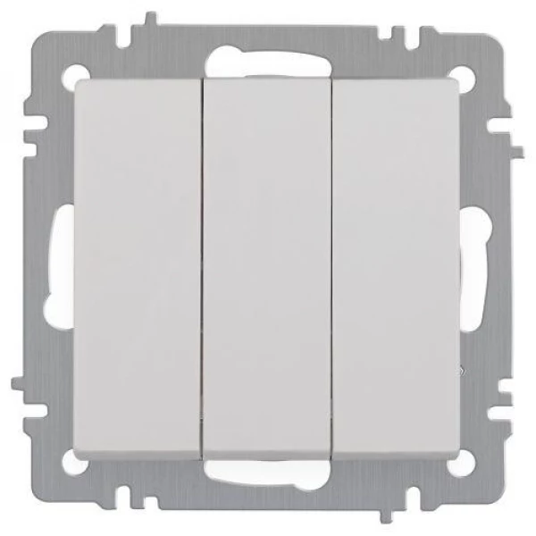 Выключатель 3-кл. СП Accent 6-106-01 10А IP20 250В AL/CU бел. Intro Б0063531 ТехноИмпульс