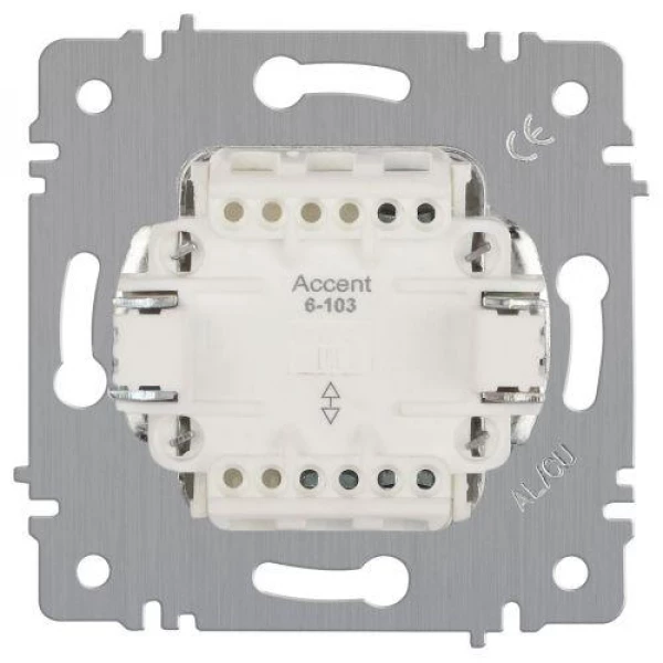 Переключатель 1-кл. СП Accent 6-103-01 10А IP20 250В AL/CU бел. Intro Б0063450 ТехноИмпульс