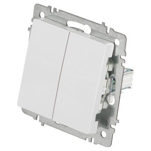 Переключатель 2-кл. СП Accent 6-107-01 10А IP20 250В AL/CU бел. Intro Б0063554 ТехноИмпульс