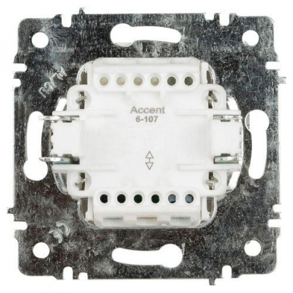 Переключатель 2-кл. СП Accent 6-107-01 10А IP20 250В AL/CU бел. Intro Б0063554 ТехноИмпульс