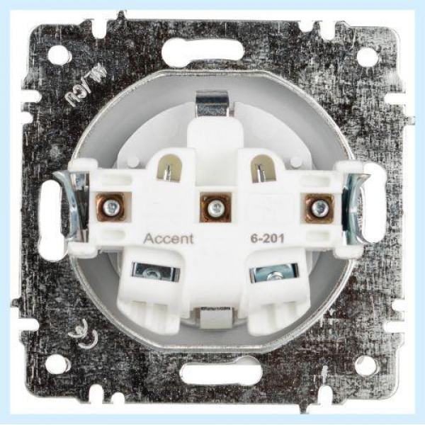 Розетка 1-м СП Accent 6-201-01 16А IP20 250В 2Р AL/CU бел. Intro Б0063653 ТехноИмпульс
