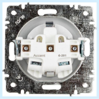 Розетка 1-м СП Accent 6-201-01 16А IP20 250В 2Р AL/CU бел. Intro Б0063653 ТехноИмпульс