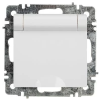 Розетка 1-м СП Accent 6-203-01 16А IP20 250В 2P+E Schuko с крышкой AL/CU бел. Intro Б0063709 ТехноИмпульс