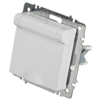 Розетка 1-м СП Accent 6-203-01 16А IP20 250В 2P+E Schuko с крышкой AL/CU бел. Intro Б0063709 ТехноИмпульс