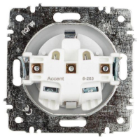 Розетка 1-м СП Accent 6-203-01 16А IP20 250В 2P+E Schuko с крышкой AL/CU бел. Intro Б0063709 ТехноИмпульс