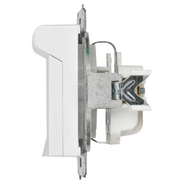 Розетка 1-м СП Accent 6-203-01 16А IP20 250В 2P+E Schuko с крышкой AL/CU бел. Intro Б0063709 ТехноИмпульс