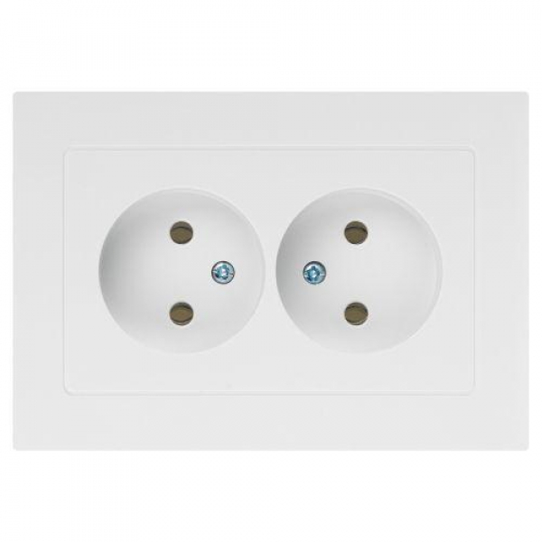 Розетка 2-м СП Accent 6-204-01 16А IP20 250В 2P AL/CU бел. Intro Б0063447 ТехноИмпульс