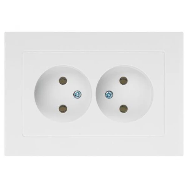 Розетка 2-м СП Accent 6-204-01 16А IP20 250В 2P AL/CU бел. Intro Б0063447 ТехноИмпульс