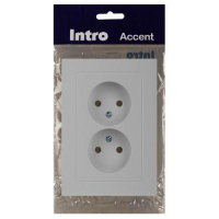 Розетка 2-м СП Accent 6-204-01 16А IP20 250В 2P AL/CU бел. Intro Б0063447 ТехноИмпульс