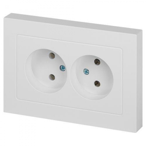Розетка 2-м СП Accent 6-204-01 16А IP20 250В 2P AL/CU бел. Intro Б0063447 ТехноИмпульс