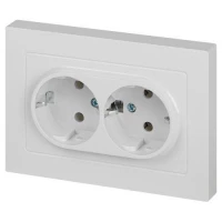 Розетка 2-м СП Accent 6-205-01 16А IP20 250В 2P+E Schuko AL/CU бел. Intro Б0063485 ТехноИмпульс