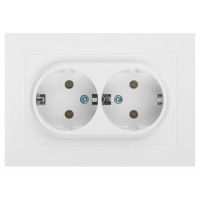 Розетка 2-м СП Accent 6-205-01 16А IP20 250В 2P+E Schuko AL/CU бел. Intro Б0063485 ТехноИмпульс