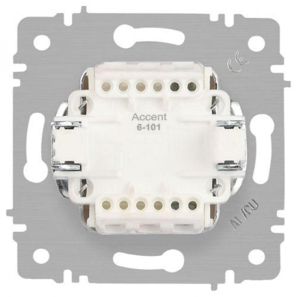 Выключатель 1-кл. СП Accent 6-101-01М 10А IP20 250В AL/CU бел. матов. Intro Б0063468 ТехноИмпульс
