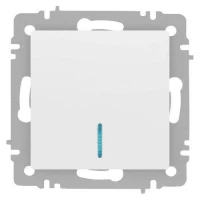 Выключатель 1-кл. СП Accent 6-102-01М 10А IP20 250В с подсветкой AL/CU бел. матов. Intro Б0063466 ТехноИмпульс