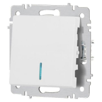 Выключатель 1-кл. СП Accent 6-102-01М 10А IP20 250В с подсветкой AL/CU бел. матов. Intro Б0063466 ТехноИмпульс