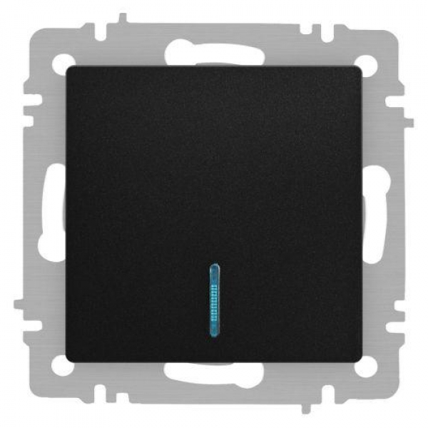 Выключатель 1-кл. СП Accent 6-102-05 10А IP20 250В с подсветкой AL/CU антрацит Intro Б0063475 ТехноИмпульс