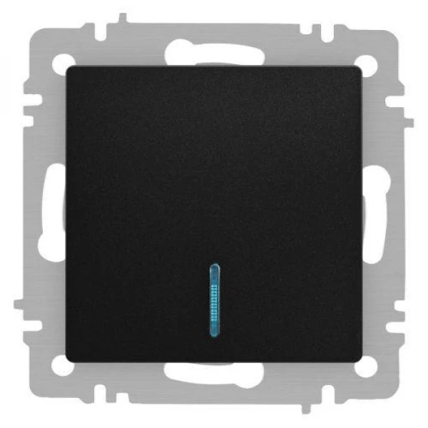 Выключатель 1-кл. СП Accent 6-102-05 10А IP20 250В с подсветкой AL/CU антрацит Intro Б0063475 ТехноИмпульс