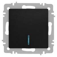 Выключатель 1-кл. СП Accent 6-102-05 10А IP20 250В с подсветкой AL/CU антрацит Intro Б0063475 ТехноИмпульс