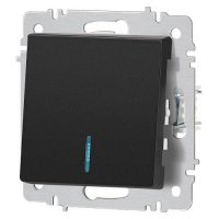 Выключатель 1-кл. СП Accent 6-102-05 10А IP20 250В с подсветкой AL/CU антрацит Intro Б0063475 ТехноИмпульс