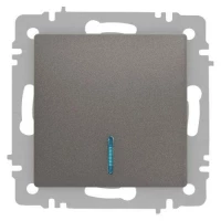 Выключатель 1-кл. СП Accent 6-102-09 10А IP20 250В с подсветкой AL/CU титан Intro Б0063460 ТехноИмпульс
