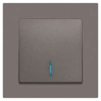 Выключатель 1-кл. СП Accent 6-102-09 10А IP20 250В с подсветкой AL/CU титан Intro Б0063460 ТехноИмпульс