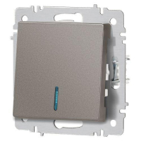 Выключатель 1-кл. СП Accent 6-102-09 10А IP20 250В с подсветкой AL/CU титан Intro Б0063460 ТехноИмпульс