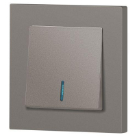 Выключатель 1-кл. СП Accent 6-102-09 10А IP20 250В с подсветкой AL/CU титан Intro Б0063460 ТехноИмпульс