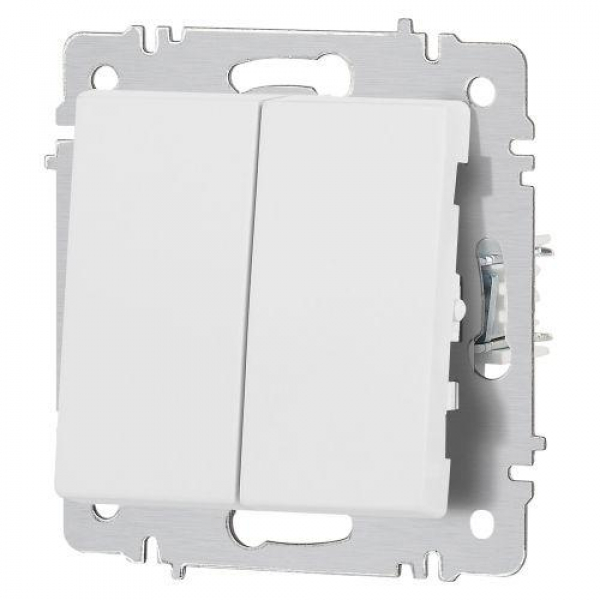 Выключатель 2-кл. СП Accent 6-104-01М 10А IP20 250В AL/CU бел. матов. Intro Б0063456 ТехноИмпульс