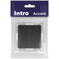 Выключатель 2-кл. СП Accent 6-104-05 10А IP20 250В AL/CU антрацит Intro Б0063488 ТехноИмпульс