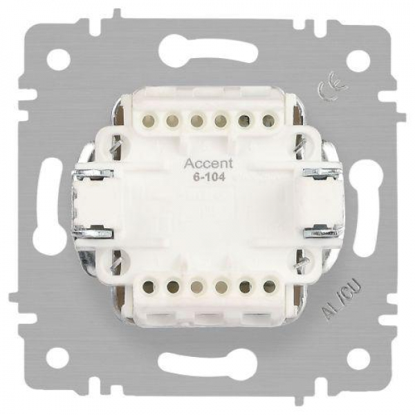 Выключатель 2-кл. СП Accent 6-104-05 10А IP20 250В AL/CU антрацит Intro Б0063488 ТехноИмпульс