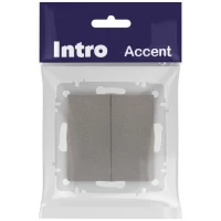 Выключатель 2-кл. СП Accent 6-104-09 10А IP20 250В AL/CU титан Intro Б0063499 ТехноИмпульс