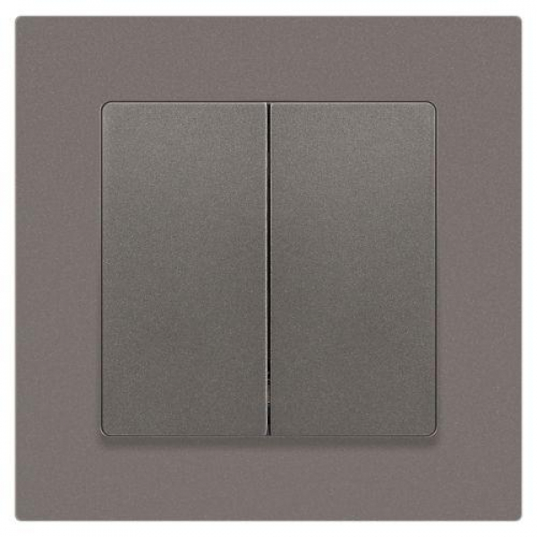 Выключатель 2-кл. СП Accent 6-104-09 10А IP20 250В AL/CU титан Intro Б0063499 ТехноИмпульс