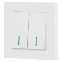 Выключатель 2-кл. СП Accent 6-105-01М 10А IP20 250В с подсветкой AL/CU бел. матов. Intro Б0063507 ТехноИмпульс